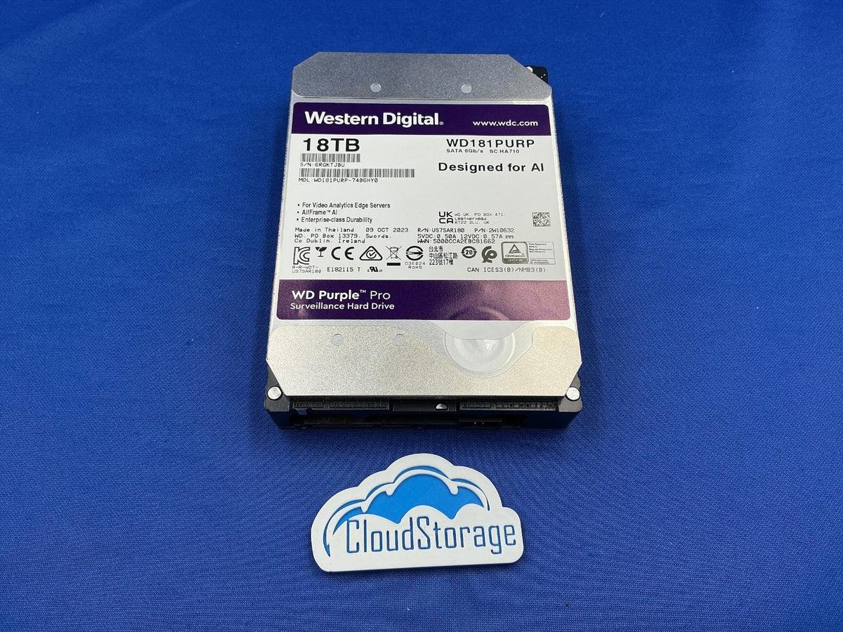 WD181PURP Western Digital Purple Pro 18TB 7200 RPM 512MB Cache SATA 6.0Gb/s 3.5"