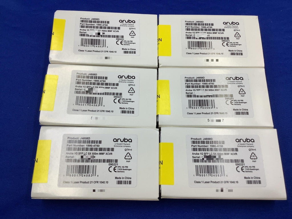J4858D HPE Aruba 1G SFP LC SX 500m OM2 MMF Transceiver