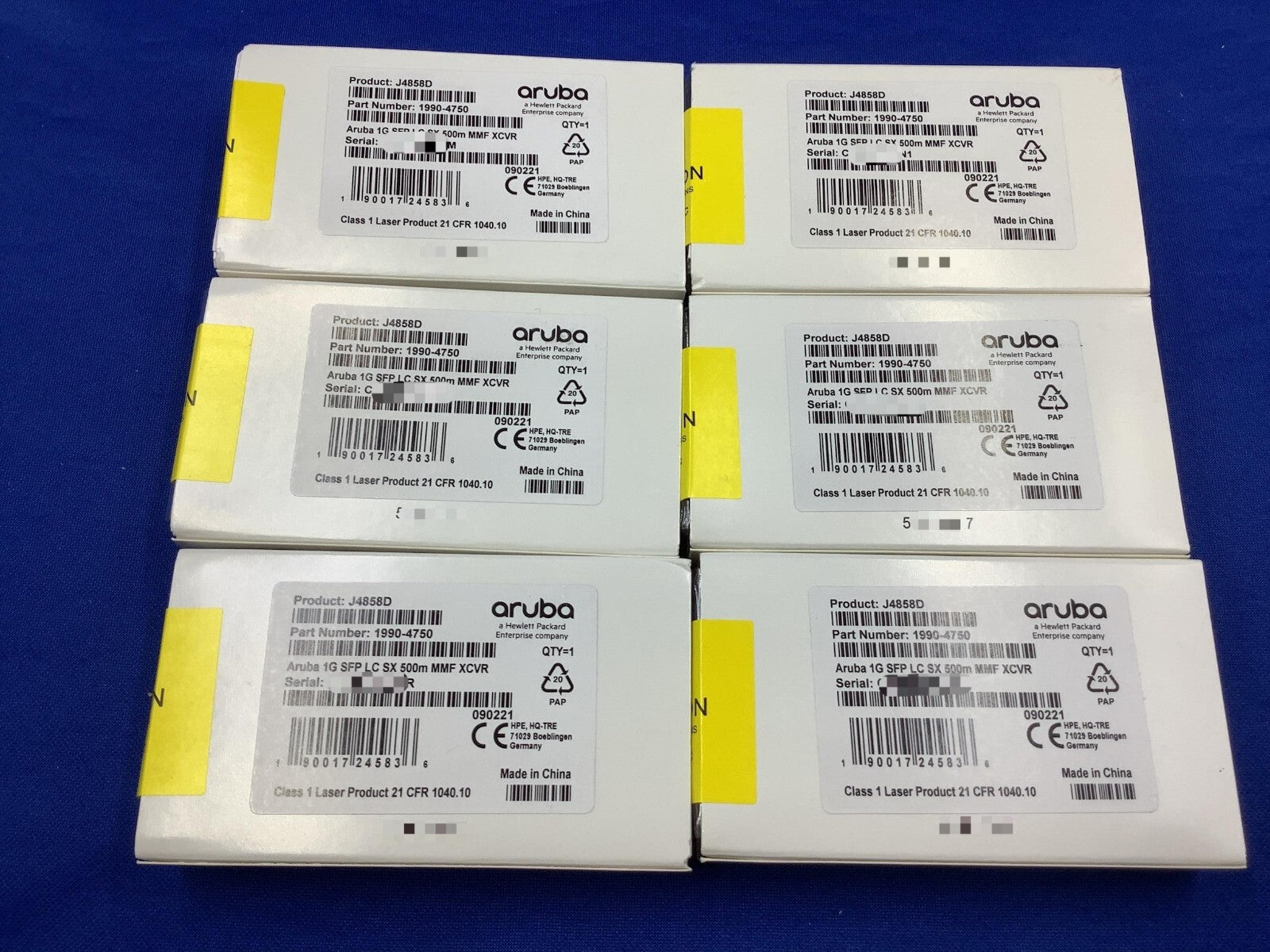 J4858D HPE Aruba 1G SFP LC SX 500m OM2 MMF Transceiver