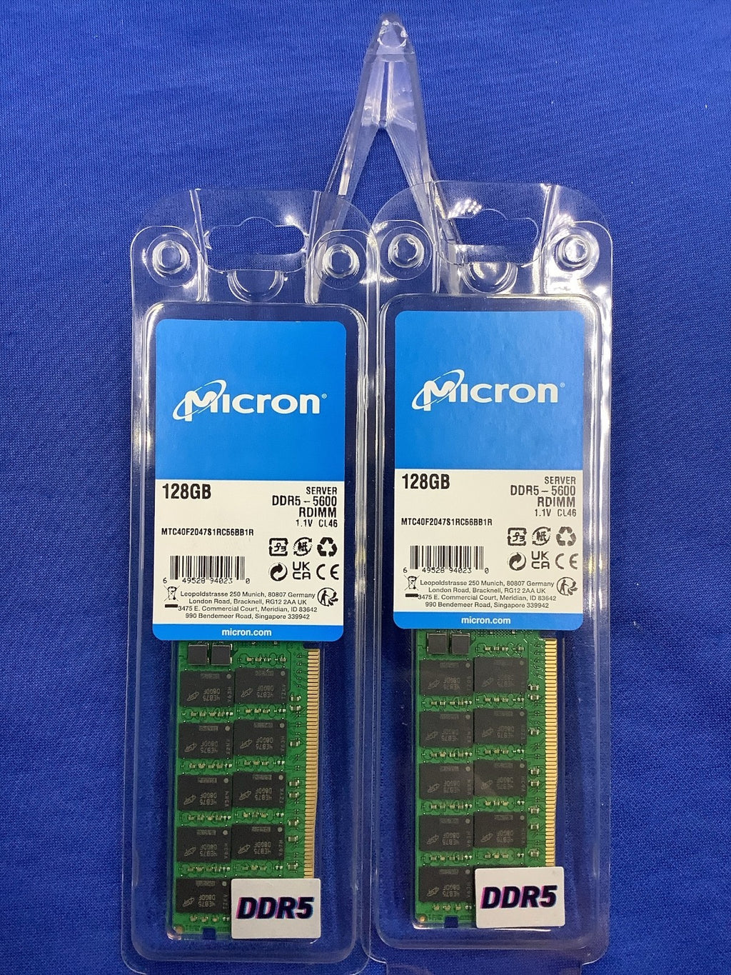 MTC40F2047S1RC56BB1R MICRON 128GB 2RX4 PC5-5600B RDIMM RAM MTC40F2047S1RC56BB1