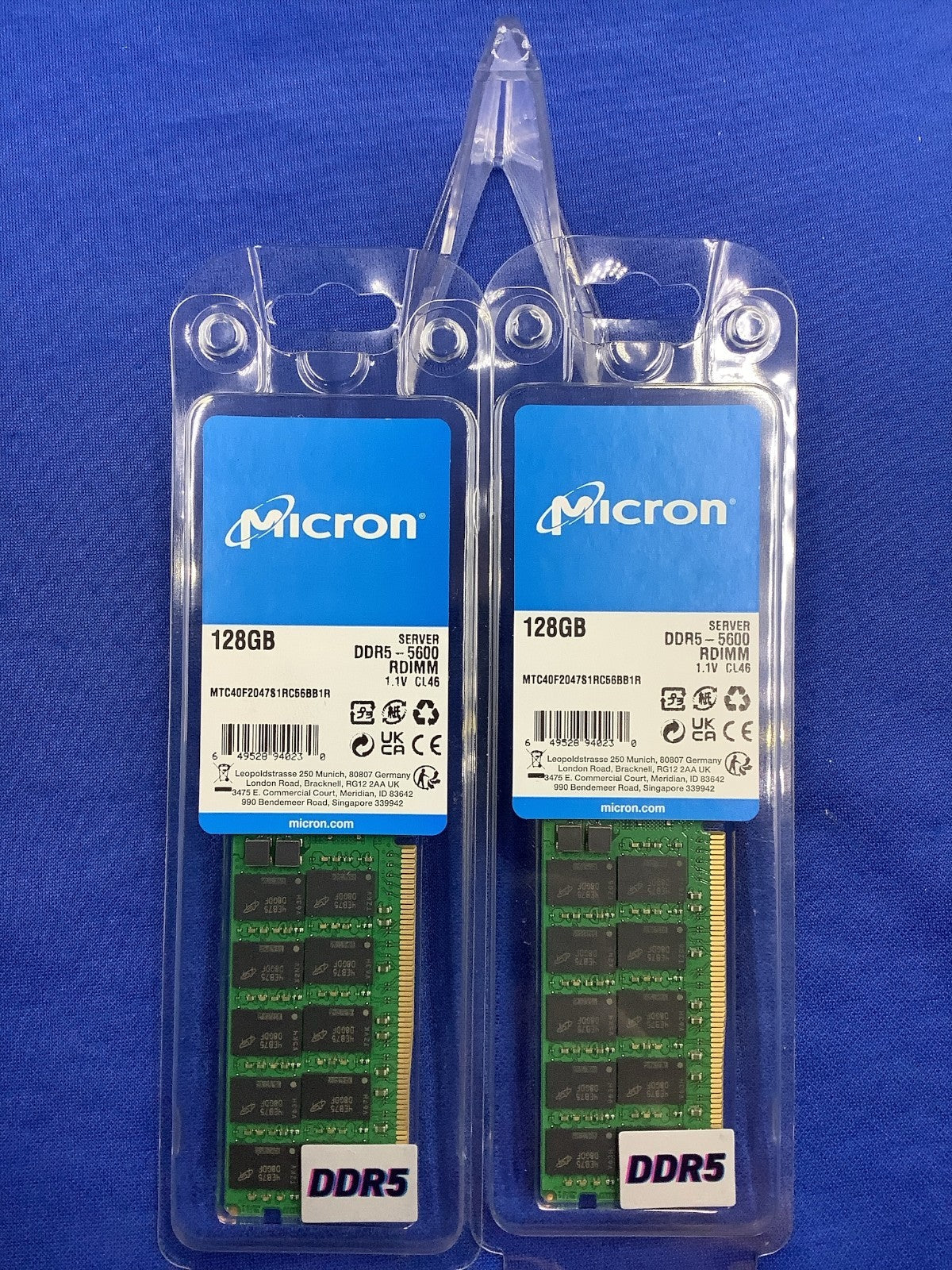 MTC40F2047S1RC56BB1R MICRON 128GB 2RX4 PC5-5600B RDIMM RAM MTC40F2047S1RC56BB1