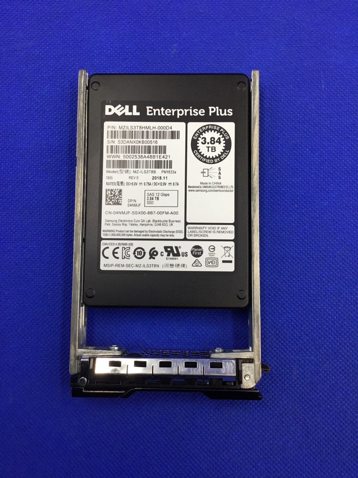 4NMJF Dell Compellent 3.84TB SAS 12Gbps Read Intensive 2.5'' SSD MZ-ILS3T8B