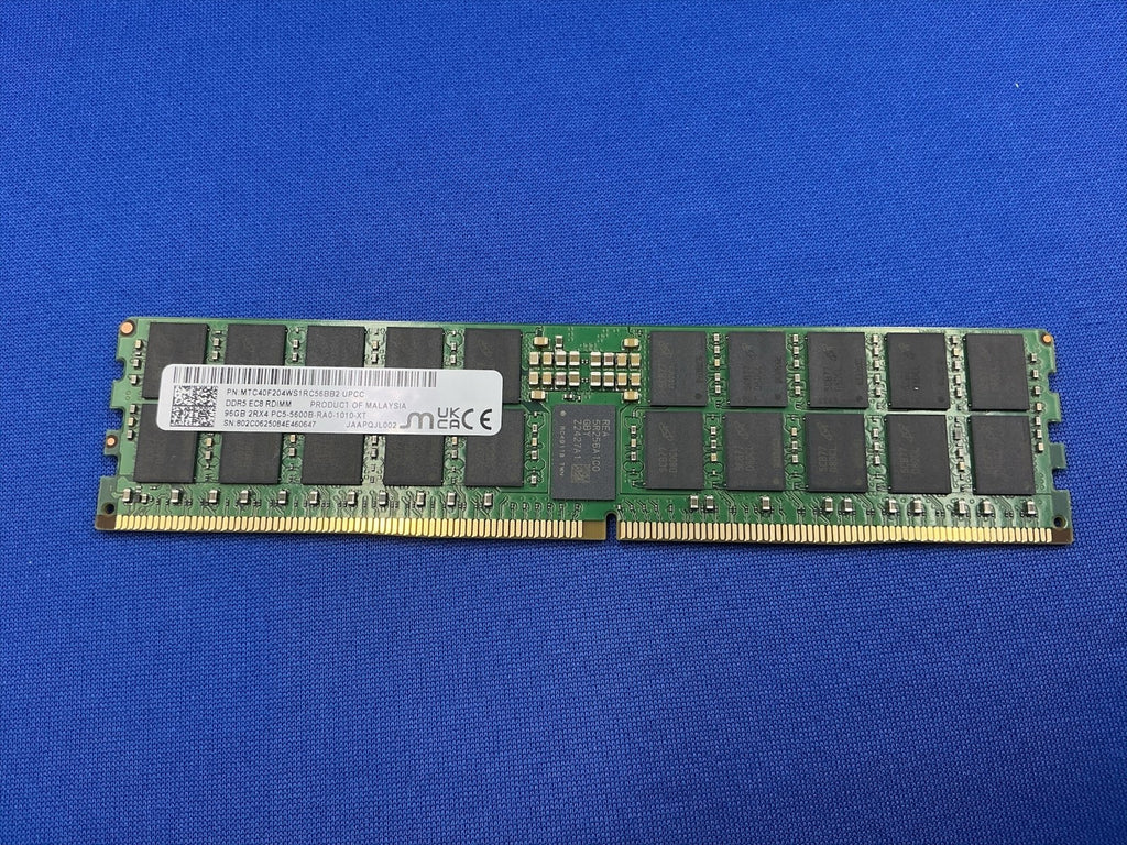 MTC40F204WS1RC56BB2 MICRON 96G (1X96GB) 2RX4 PC5-5600B RDIMM MEMORY