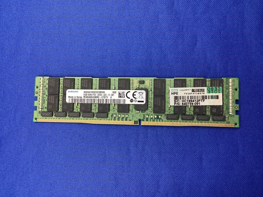 815101-B21 HPE 64GB 4RX4 DDR4-2666 PC4-2666V MEMORY 840759-091 850882-001