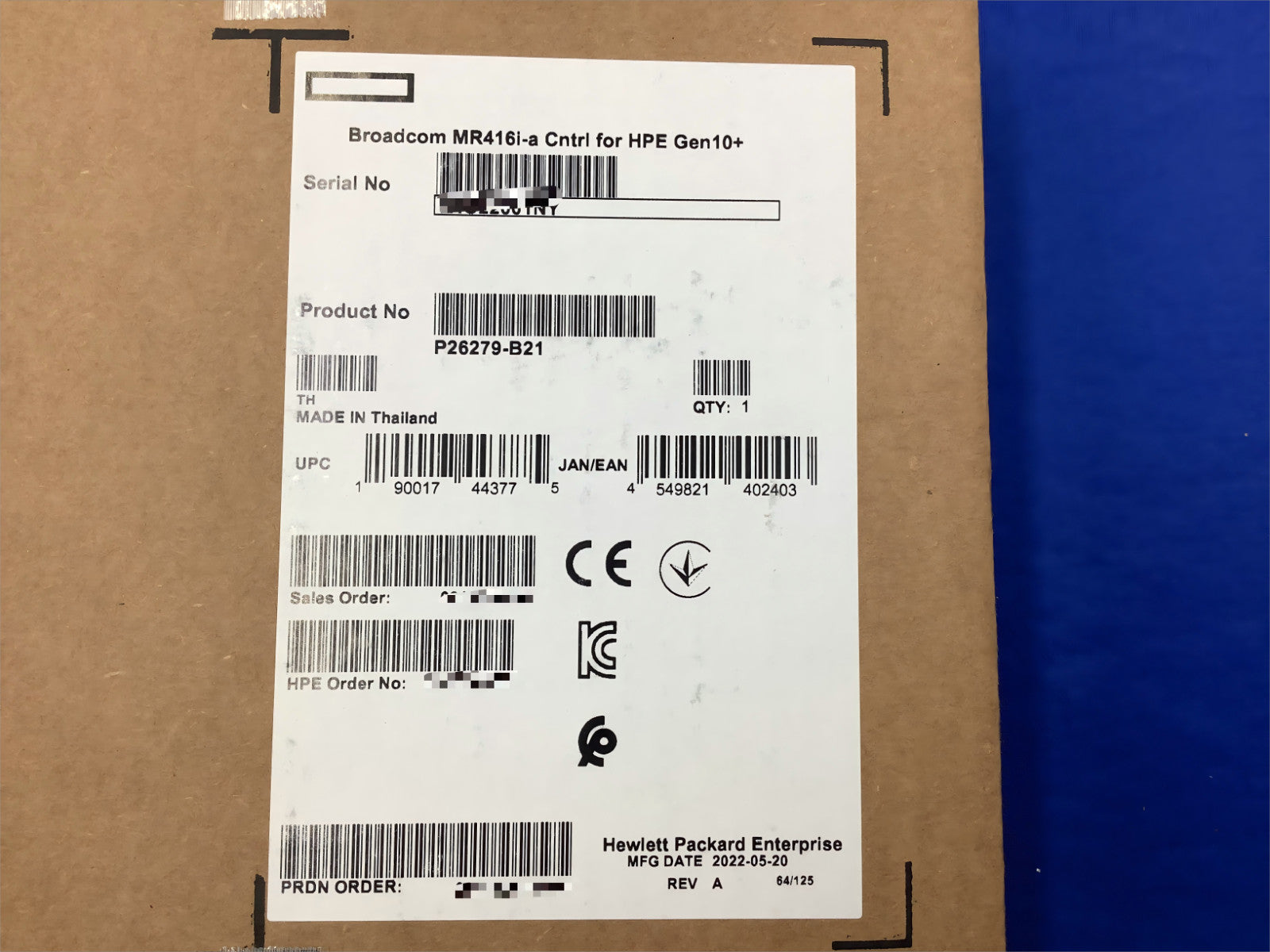 P26279-B21 HPE MR416I-A GEN10 PLUS X16 LANES 4GB CACHE NVME/SAS 12G CONTROLLER