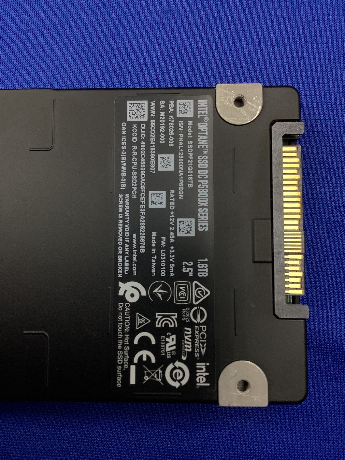 SSDPF21Q016TB01 Intel Optane DC P5800X Series 1.6TB 2.5in PCIe x4, 3D XPoint SSD