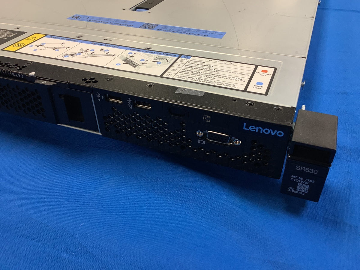 Lenovo ThinkSystem SR630 8bay 2.5" 01PE248 DDR4 CTO Server 1CPU NO RAM/Backplane