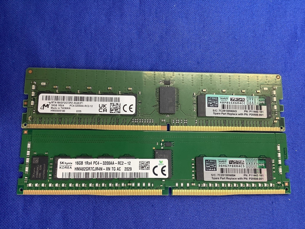 P11442-191 HPE 16GB (1X16GB) 1RX4 PC4-3200A Smart Memory P07640-B21 P20500-001