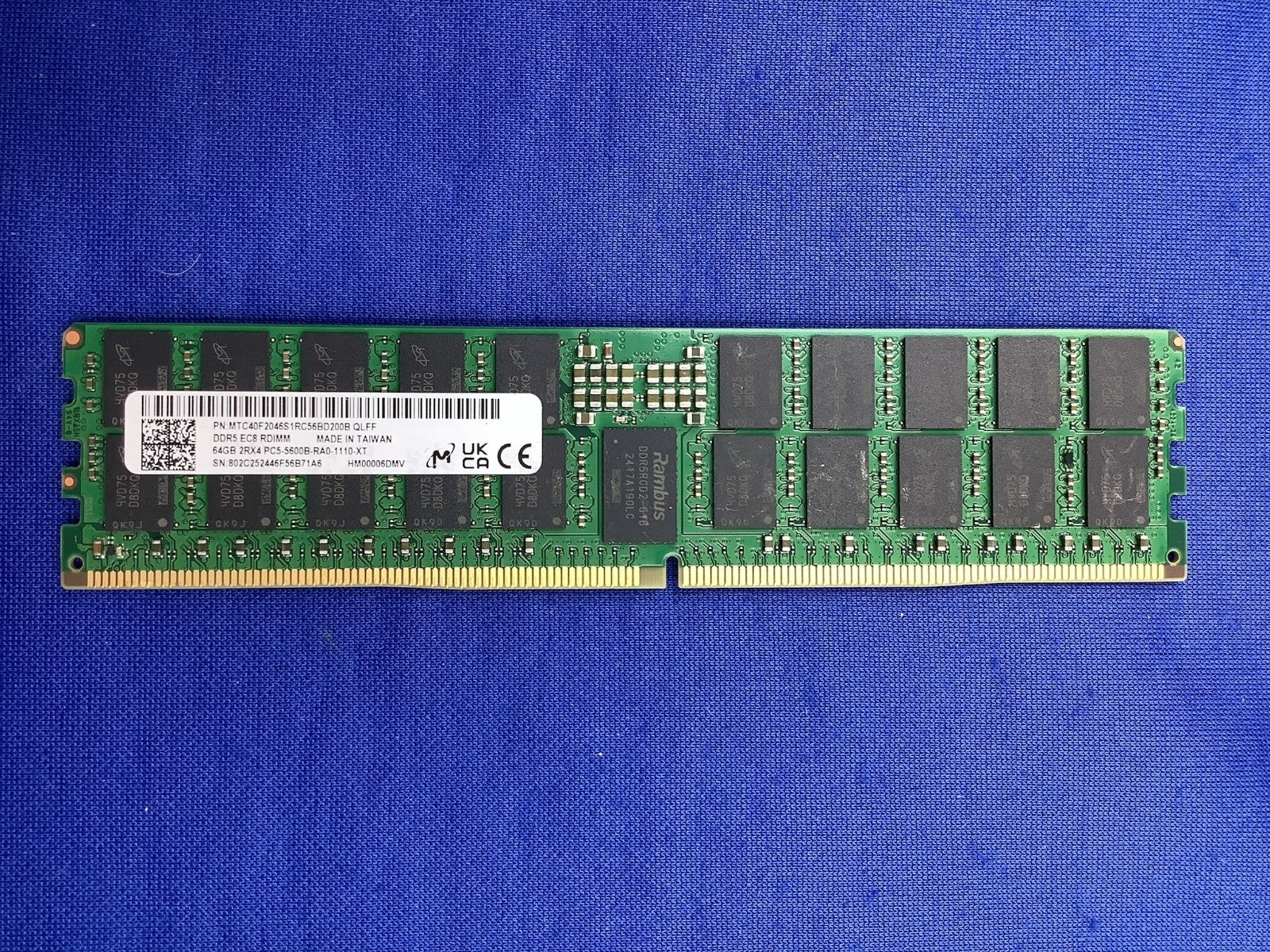 MTC40F2046S1RC56BD200B MICRON 64GB 2RX4 PC5-5600B RDIMM RAM MTC40F2046S1RC56BD2