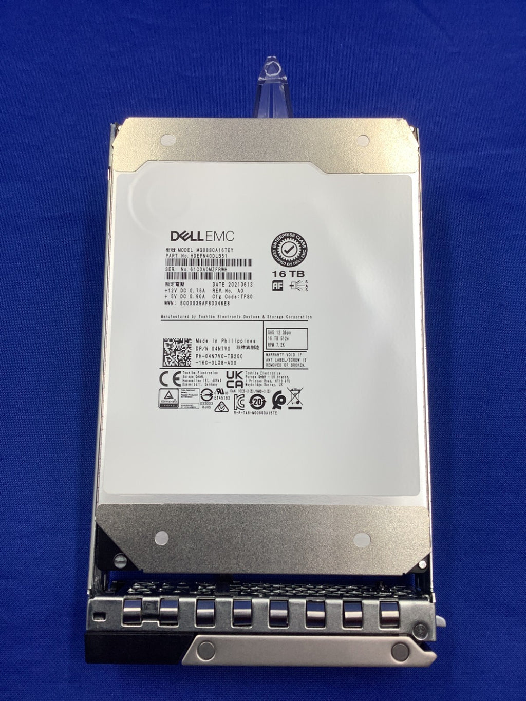4N7V0 Dell 16TB 7.2K 12Gbps NL SAS 3.5'' 512e HDD 04N7V0 MG08SCA16TEY