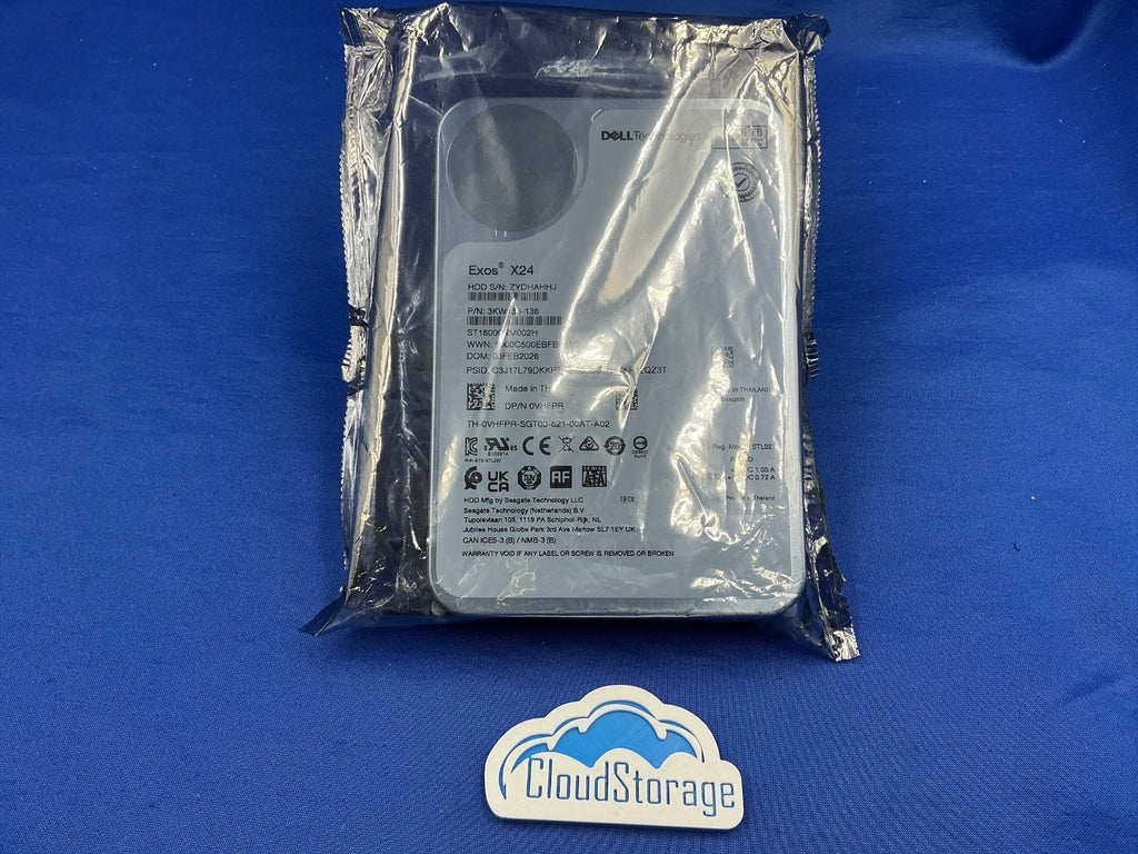 VHFPR DELL Seagate Exos X24 16TB 7.2K SATA 6Gbps 3.5 512e HDD ST16000NM002H