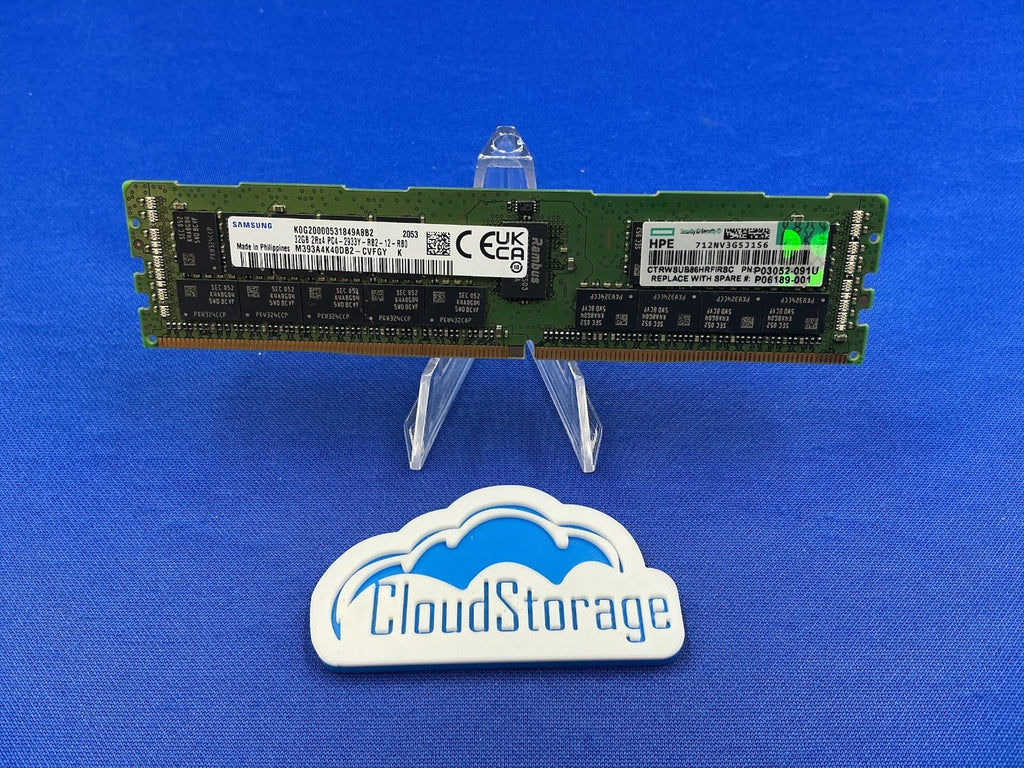 P03052-091U HPE 32G (1X32GB) 2RX4 PC4-2933Y REGISTERED SMART MEMORY
