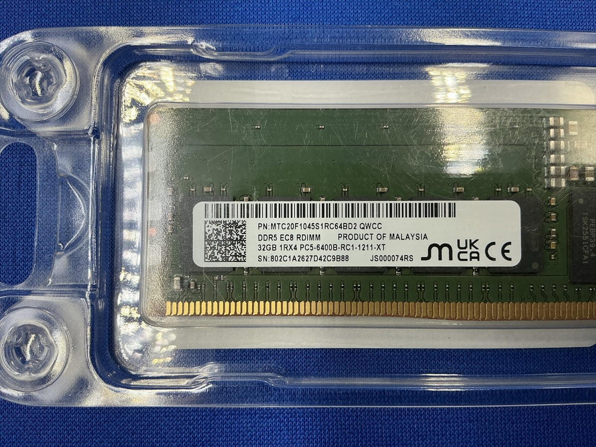 Micron MTC20F1045S1RC64BD2 32GB DDR5-6400 ECC RDIMM 1Rx4 PC5-51200 MEMORY