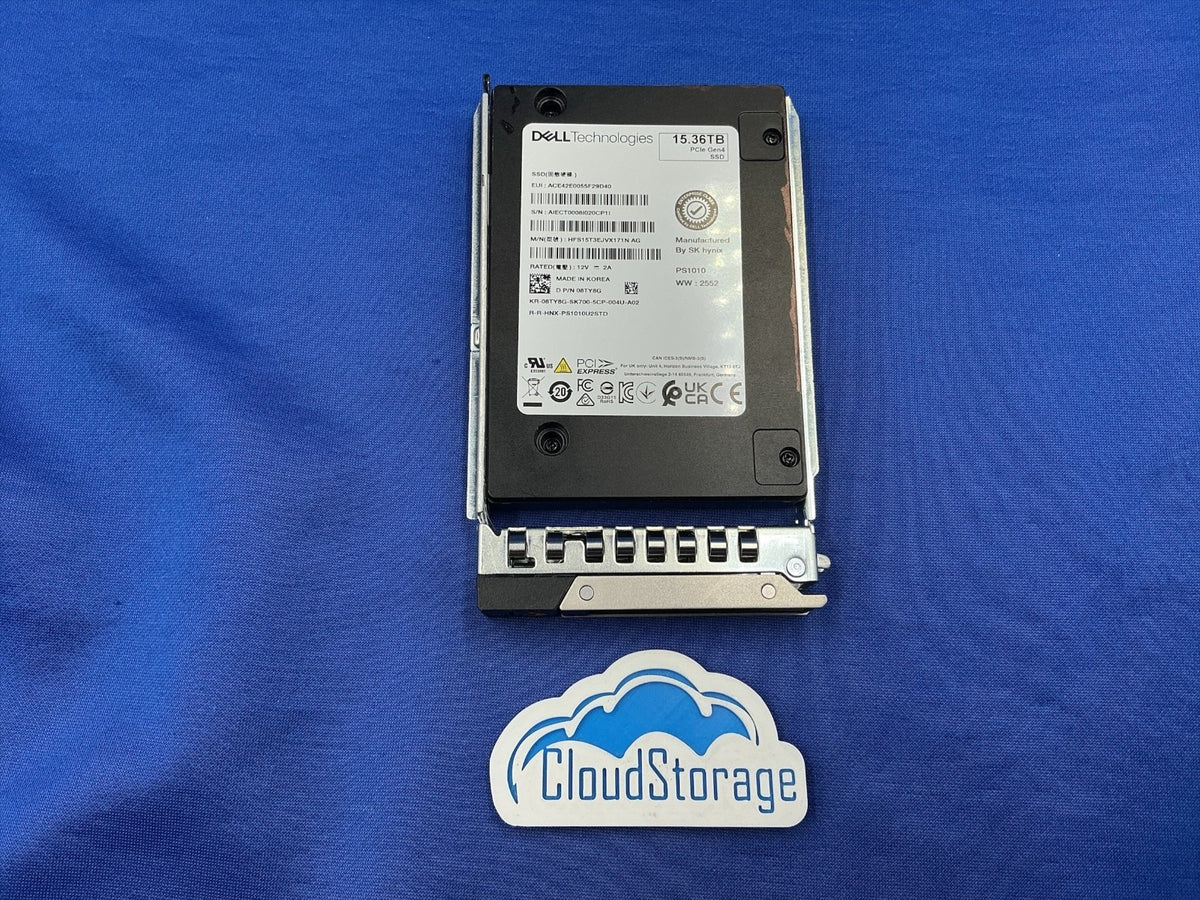 Dell 08TY8G SK Hynix PS1010 15.36TB U.2 NVMe Read Intensive SSD HFS15T3EJVX171N