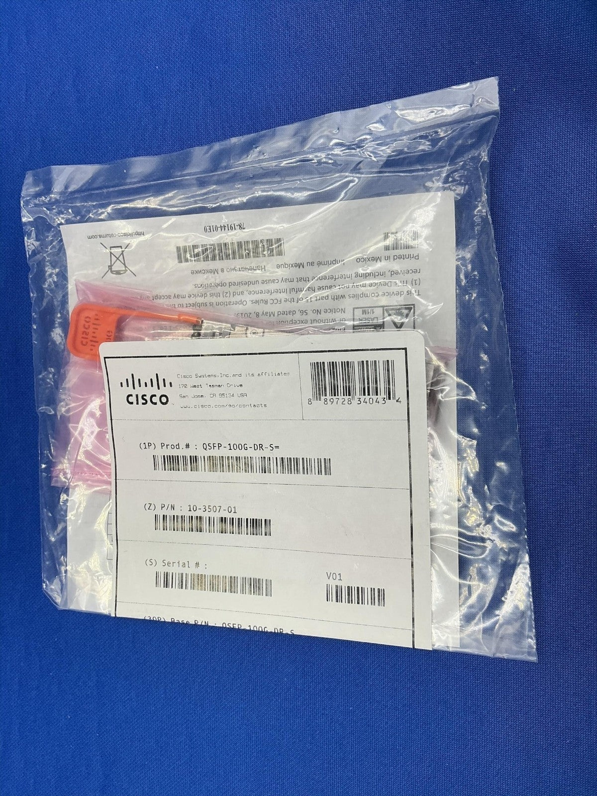 QSFP-100G-DR-S CISCO 100GBASE-DR QSFP28 SMF 1310nm 500m Transceiver 10-3507-01