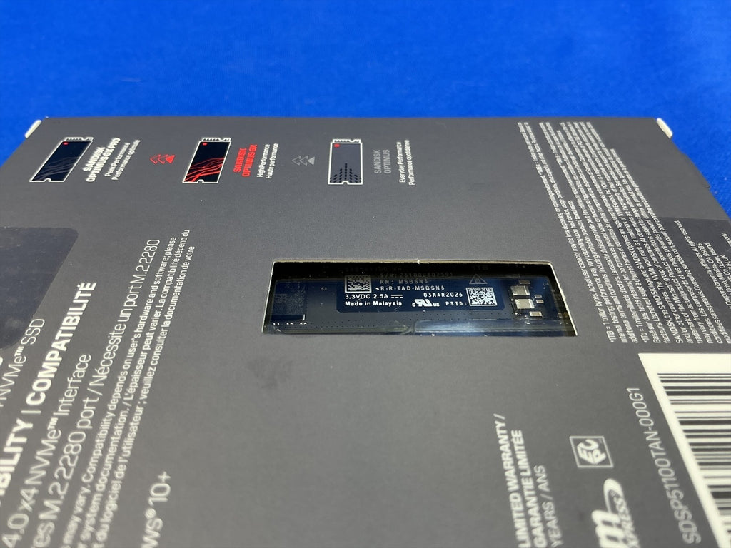 SDSP51100TAN SanDisk Optimus  5100 1TB M.2 2280 NVMe PCIe 4.0x4 Internal SSD