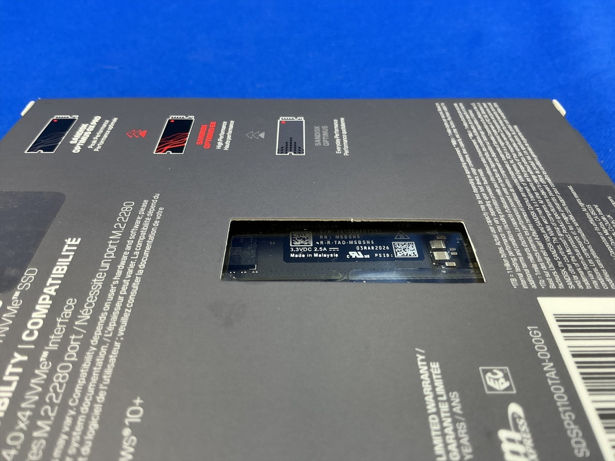 SDSP51100TAN SanDisk Optimus  5100 1TB M.2 2280 NVMe PCIe 4.0x4 Internal SSD