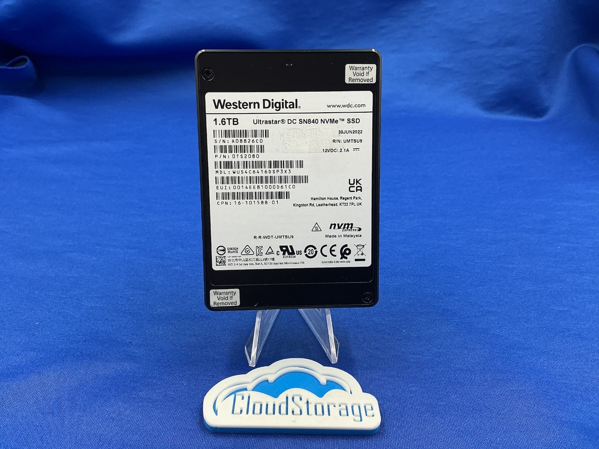 WUS4C6416DSP3X3 Cisco WD Ultrastar DC SN840 1.6TB PCIe NVMe 2.5in SSD