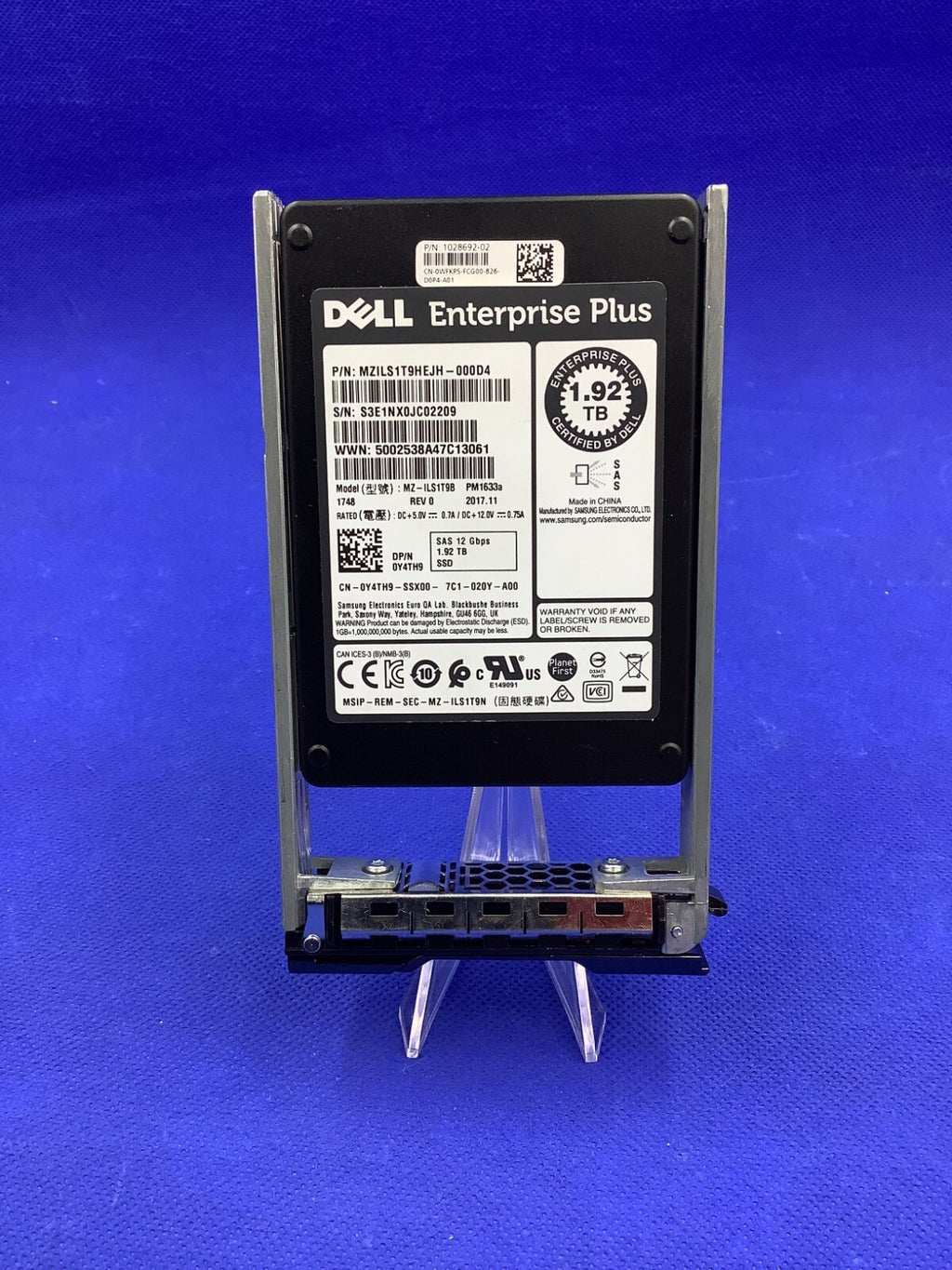 Y4TH9 Dell Compellent 1.92TB SAS 12Gbps Read Intensive 2.5'' SSD MZ-ILS1T9B
