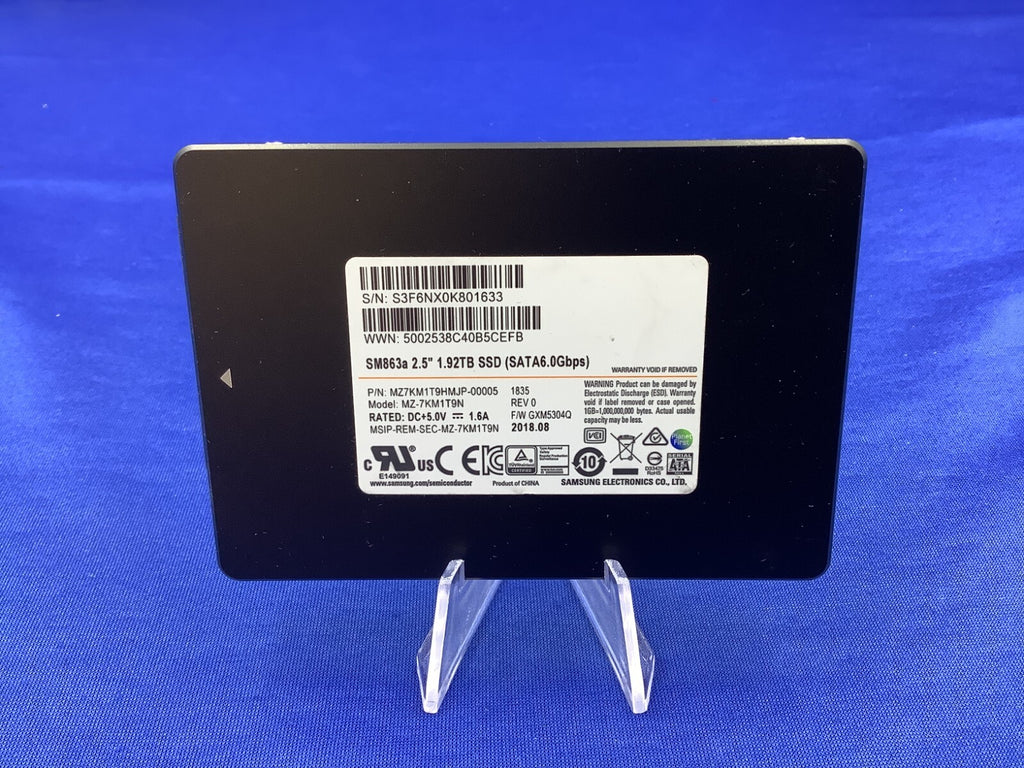 MZ-7KM1T9N Samsung SM863a 2.5'' 1.92TB 6Gbps SATA SSD MZ7KM1T9HMJP