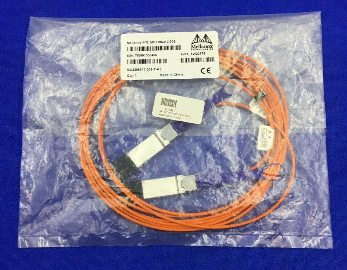 NEW MC2206310-005 Mellanox 40Gb/s IB QDR/FDR10 Active Optical Cable 5m