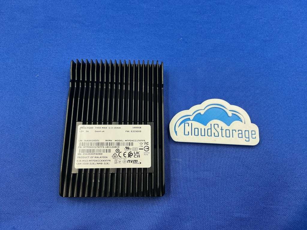 Micron 7450 MAX MTFDKCC1T6TFS 1.6TB U.3 PCIe 4.0 NVMe Enterprise SSD