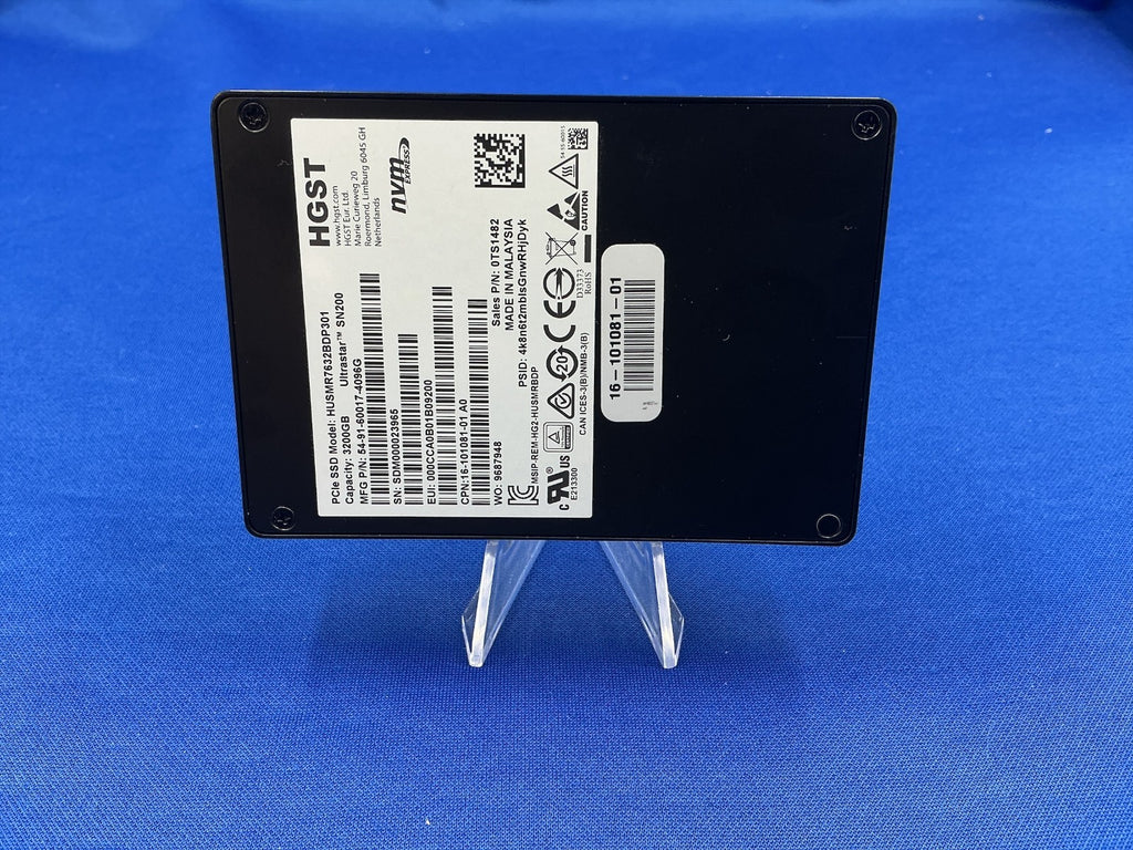 HUSMR7632BDP301 WD Ultrastar SN200 3.2TB MLC PCIe Gen 3 NVMe 2.5in SSD 0TS1482