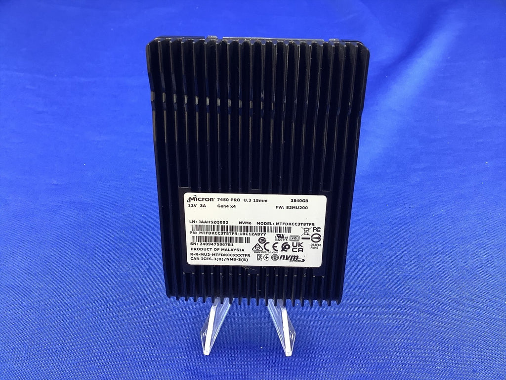 MTFDKCC3T8TFR  Micron 7450 PRO Series 3.84TB U.3 PCIE4.0 NVME 2.5in SSD