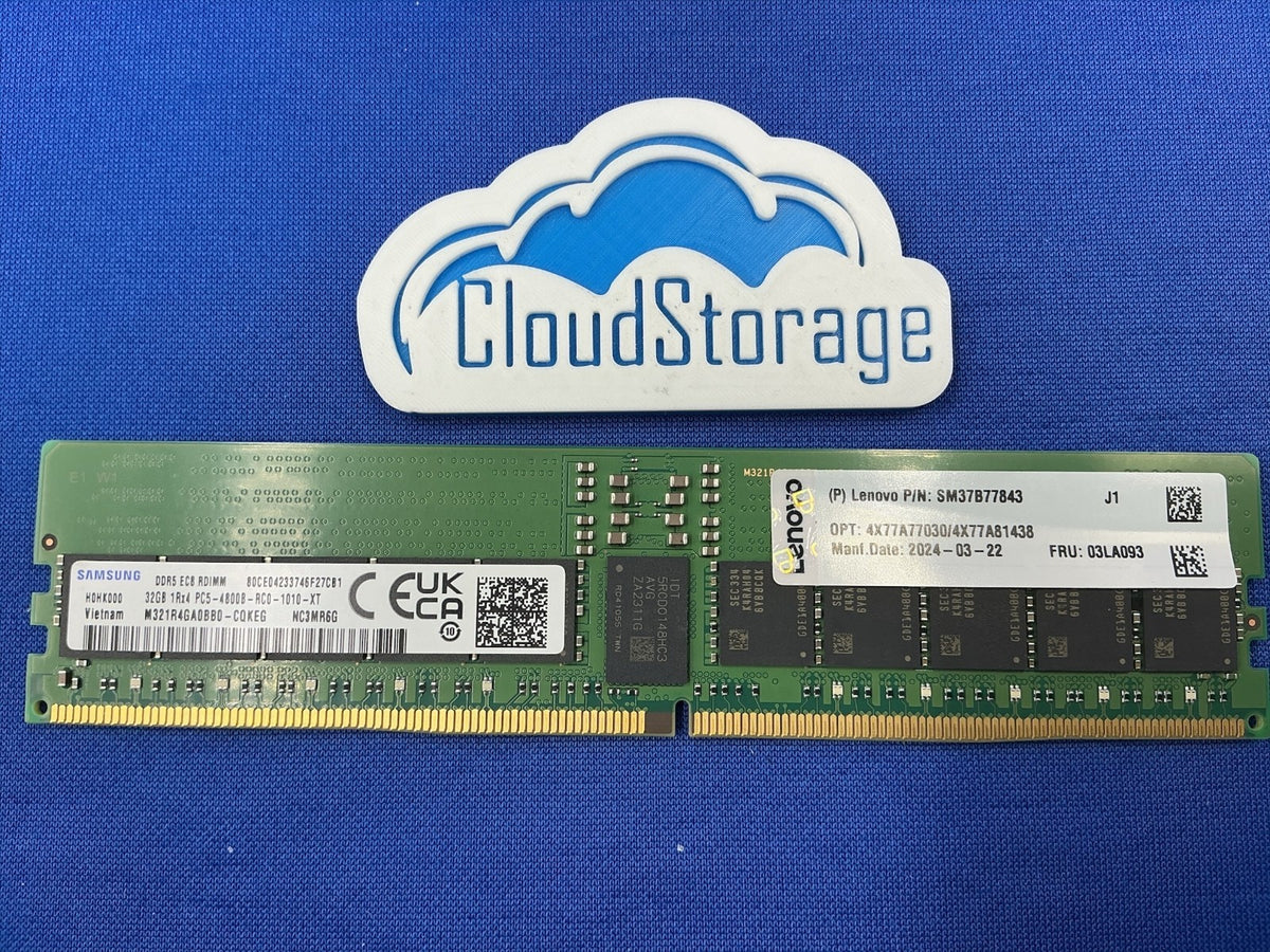 Lenovo 03LA093 32GB DDR5-4800 ECC RDIMM 1Rx4 4X77A77030 4X77A81438