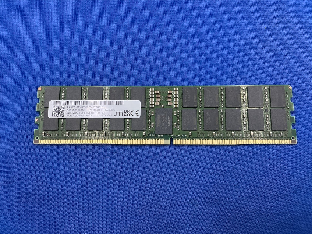 MTC40F2046S1RC64BD2 MICRON 64GB (1X64GB) 2RX4 PC5-6400B RDIMM MEMORY
