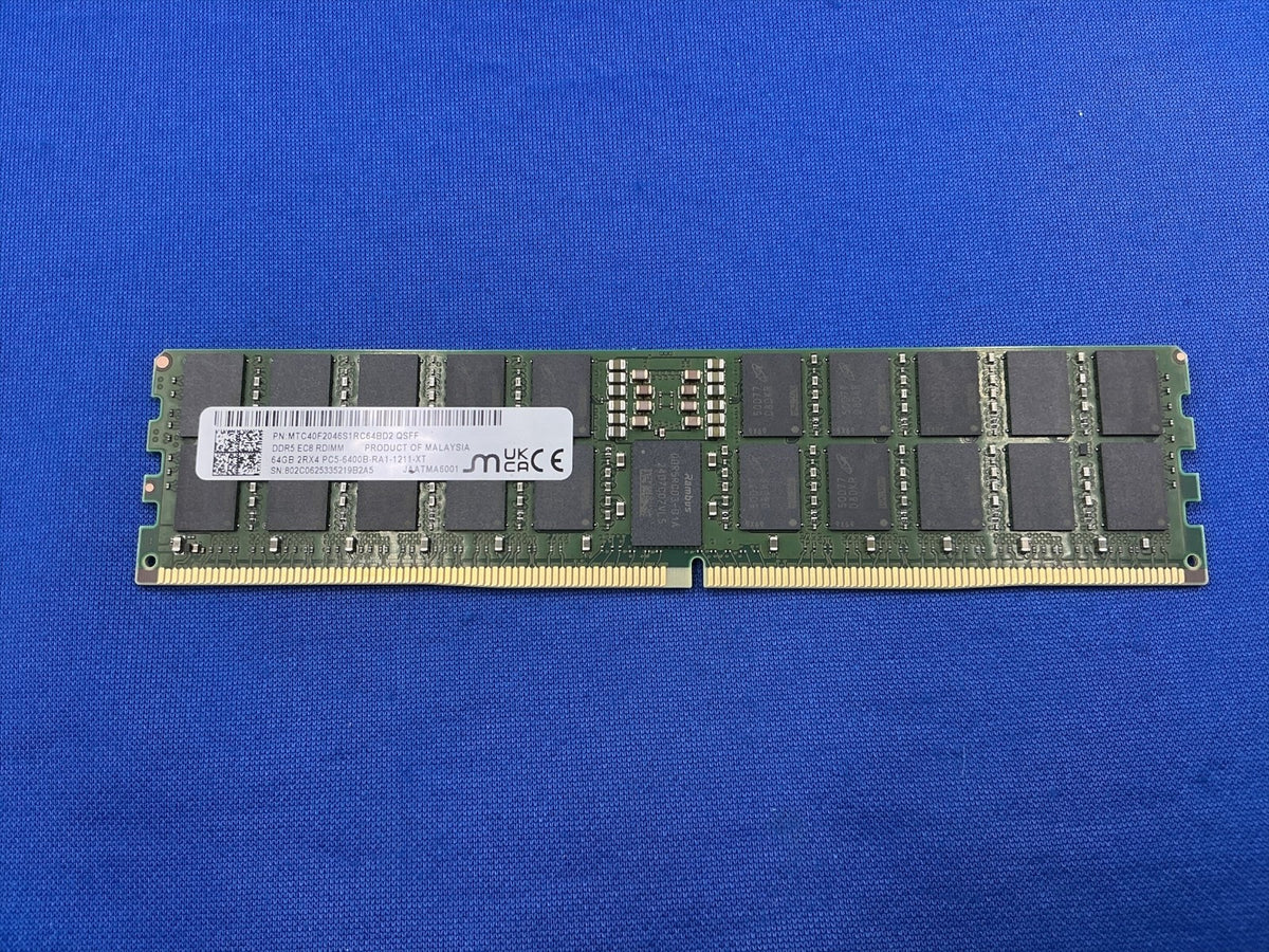 MTC40F2046S1RC64BD2 MICRON 64GB (1X64GB) 2RX4 PC5-6400B RDIMM MEMORY