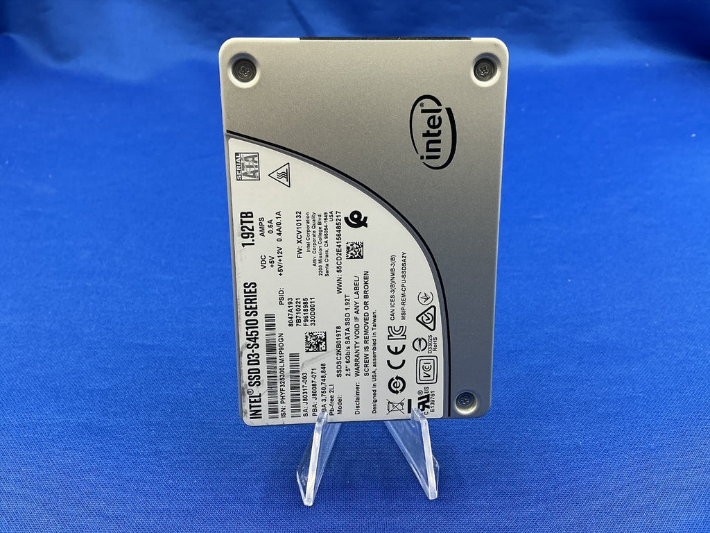 SSDSC2KB019T8 Intel D3-S4510 Series  1.92TB SATA 6Gbps 2.5in SSD SSDSC2KB019T801