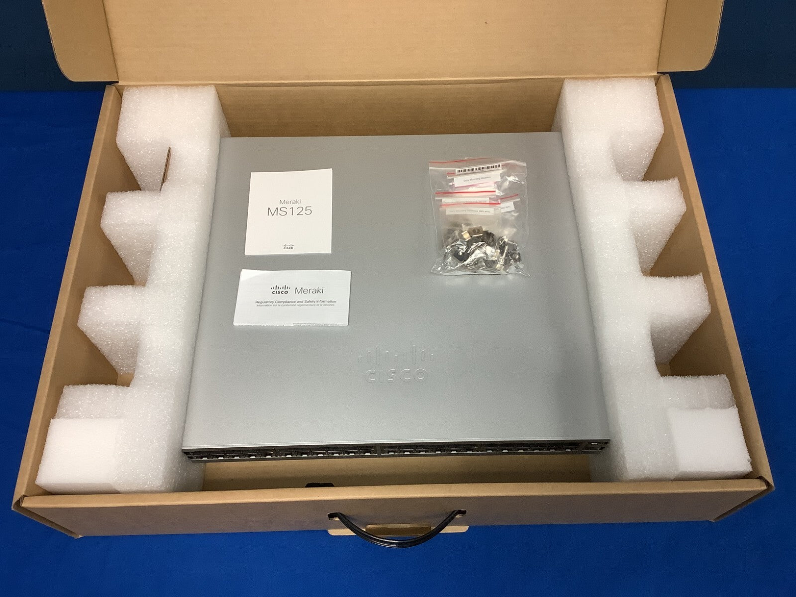 NOB MS125-48FP-HW Cisco Meraki 48-Port PoE Managed Ethernet Switch UNCLAIMED