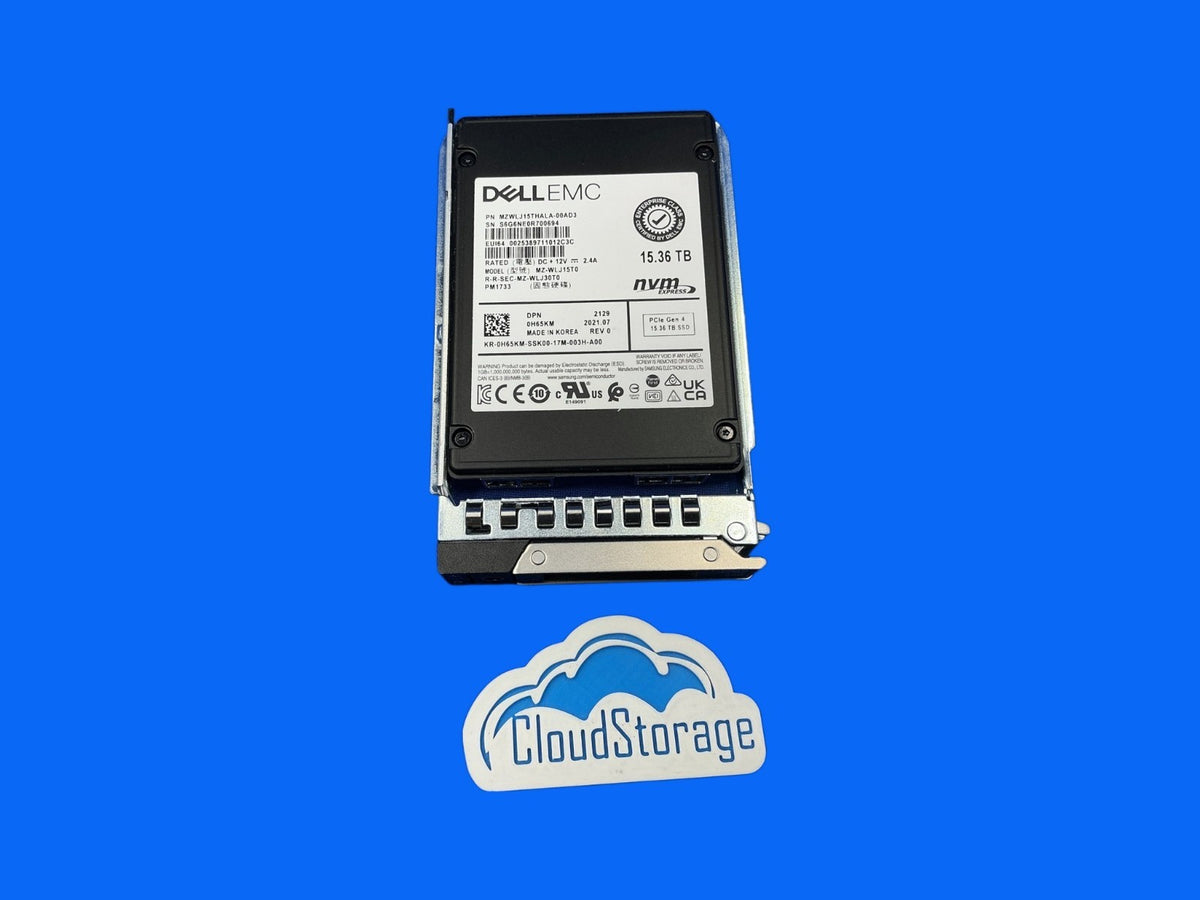 Dell EMC H65KM Samsung PM1733 15.36TB PCIe Gen4 NVMe U.2 MZ-WLJ15T0 SSD