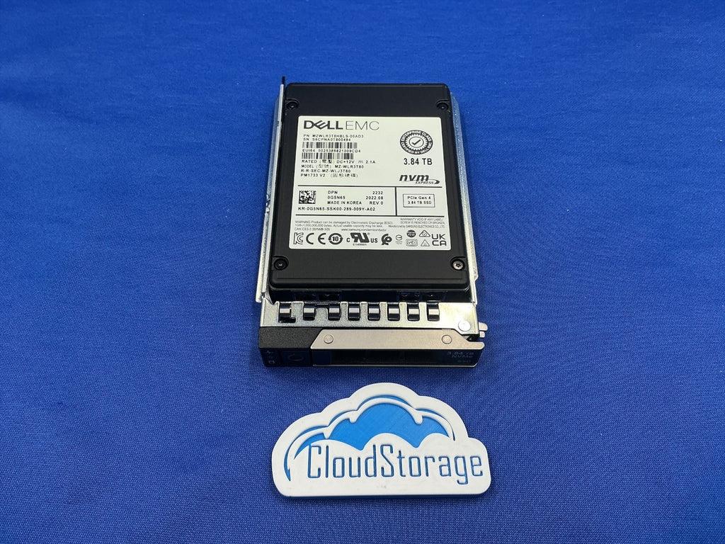 G5N65 Dell EMC PM1733  3.84TB NVMe Gen4 Read Intensive 2.5" SSD MZ-WLR3T80