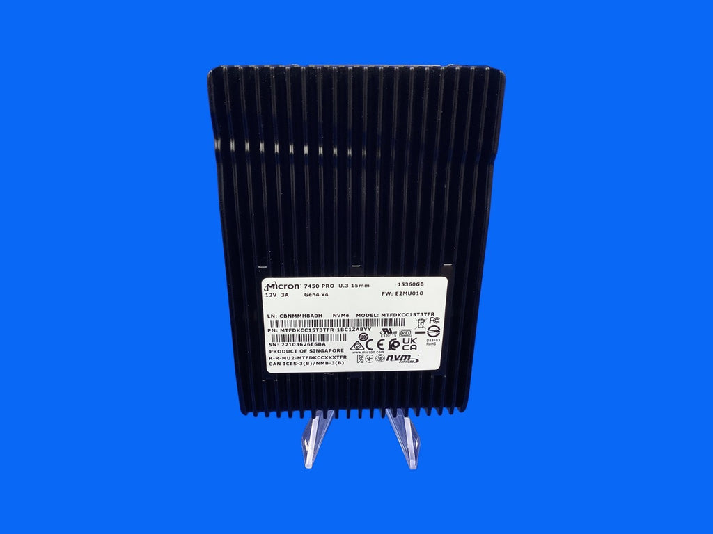 MTFDKCC15T3TFR Micron 7450 PRO 15.36TB U.3 15mm PCIe NVMe 2.5'' SSD