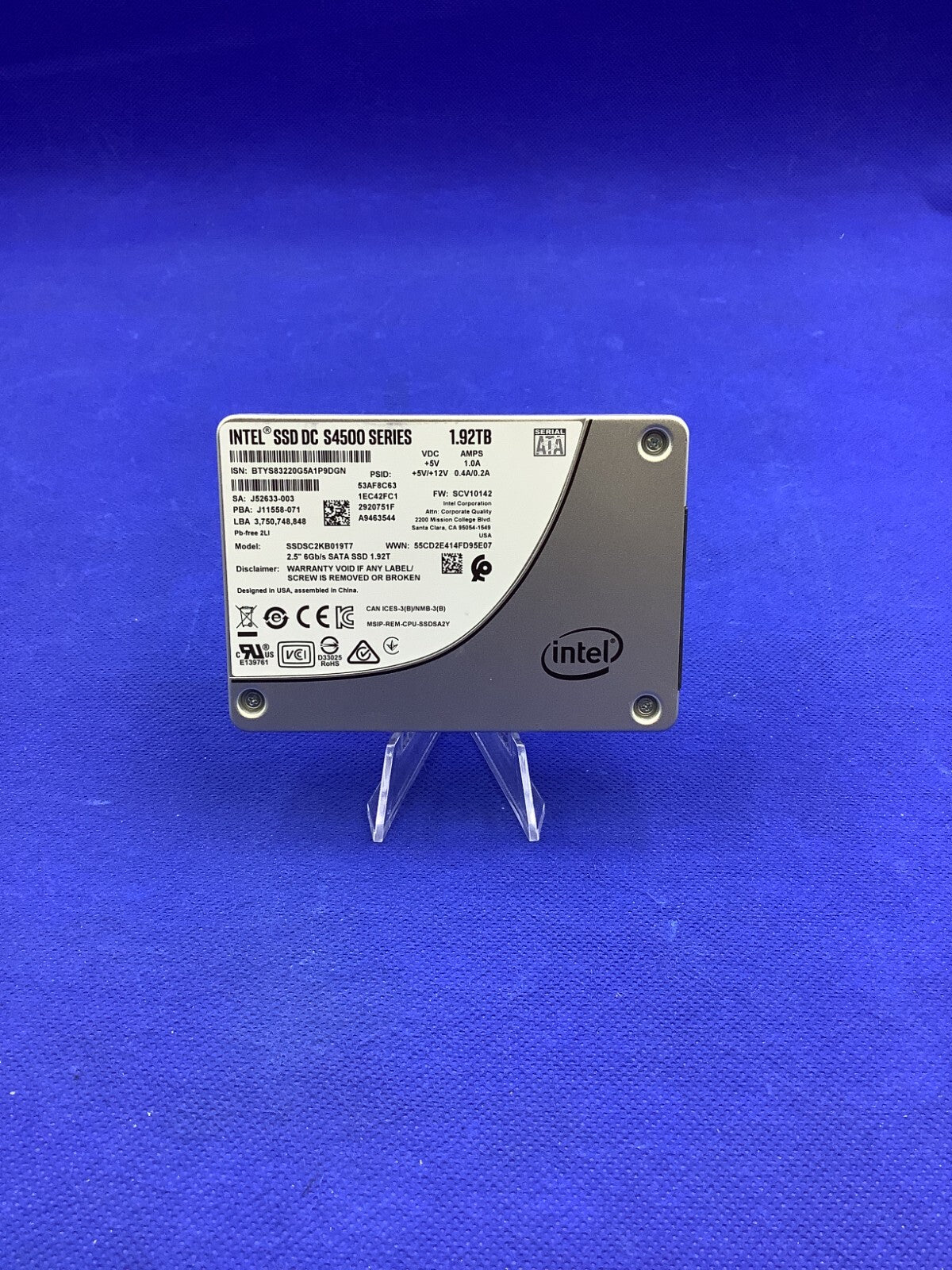 Intel DC S4500 1.92TB SATA 6Gbps 2.5in SSD