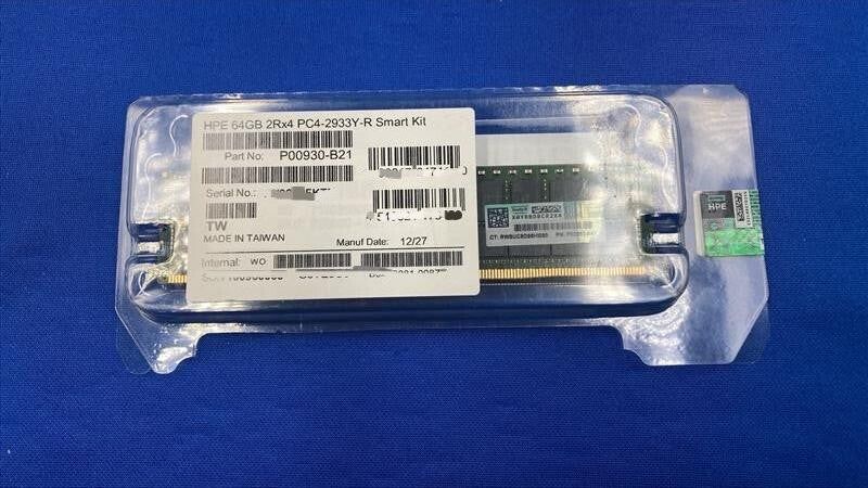 NOB P00930-B21 HPE 64GB 2RX4 DDR4-3200 SMART MEMORY P03053-0A1 HP32D4R2D4HCR-64