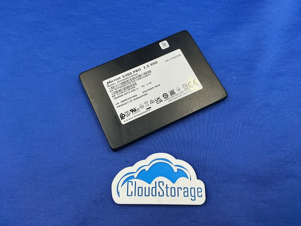 MTFDDAK3T8TDS  Micron 5300 PRO 3.84TB SATA 6Gb/s 2.5" Enterprise SSD 1.2DWPD
