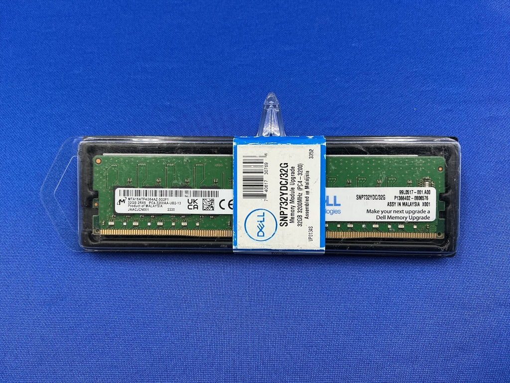SNP732YDC/32G DELL 32GB (1X32GB) 2RX8 PC4-3200AA Unbuffered DIMM MEMORY