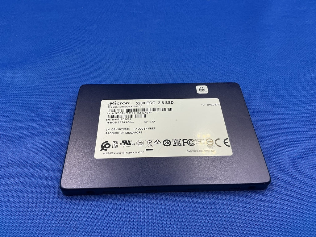 MTFDDAK7T6TDC MICRON 5200 ECO 7.68TB 2.5" SATA 6Gb/s SSD MTFDDAK7T6TDC-1AT1ZABCA