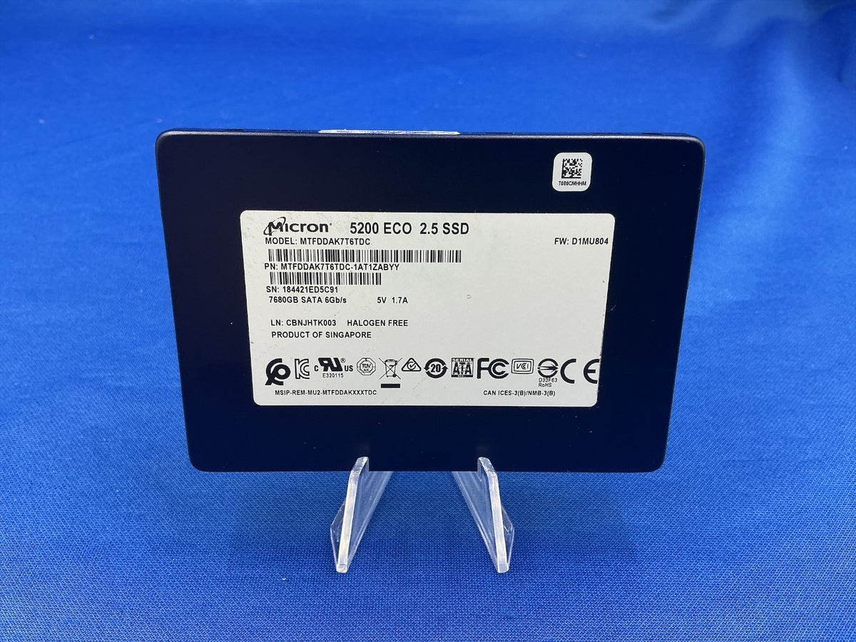 MTFDDAK7T6TDC MICRON 5200 ECO 7.68TB 2.5" SATA 6Gb/s SSD MTFDDAK7T6TDC-1AT1ZABCA