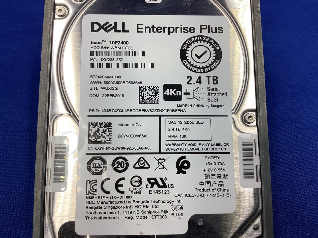 XWF6X Dell Compellent Enterprise Plus 2.4TB 10K SAS 12G 4Kn SED  ST2400MM0149