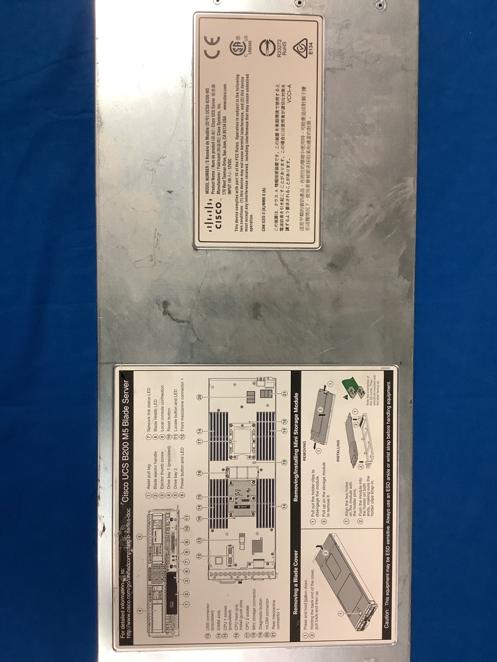 Cisco UCSB-B200-M5 Blade Server  73-17637-09	 CTO Chassis