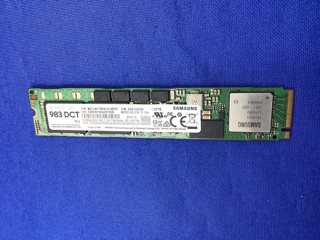 MZ-1LB1T9N Samsung 983 DCT 1.92TB NVMe PCIe M.2 SSD MZ1LB1T9HALS-0E007