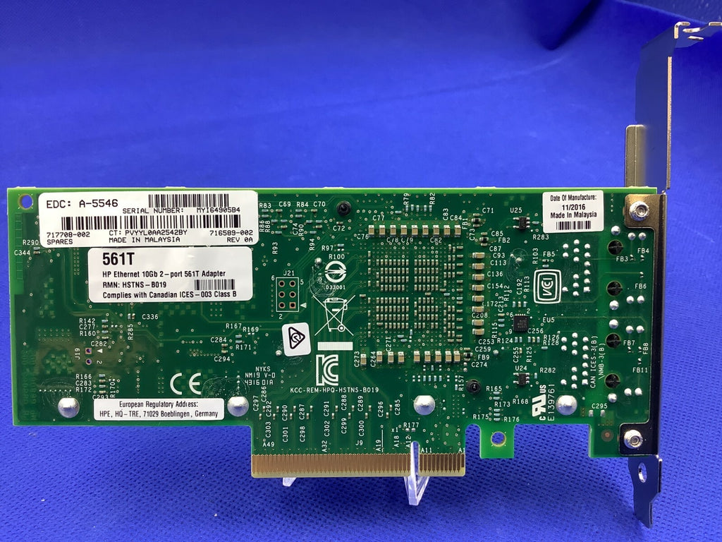 716591-B21 HP 716589-001 Ethernet 10GBase-T 2-port 561T Adapter 717708-001