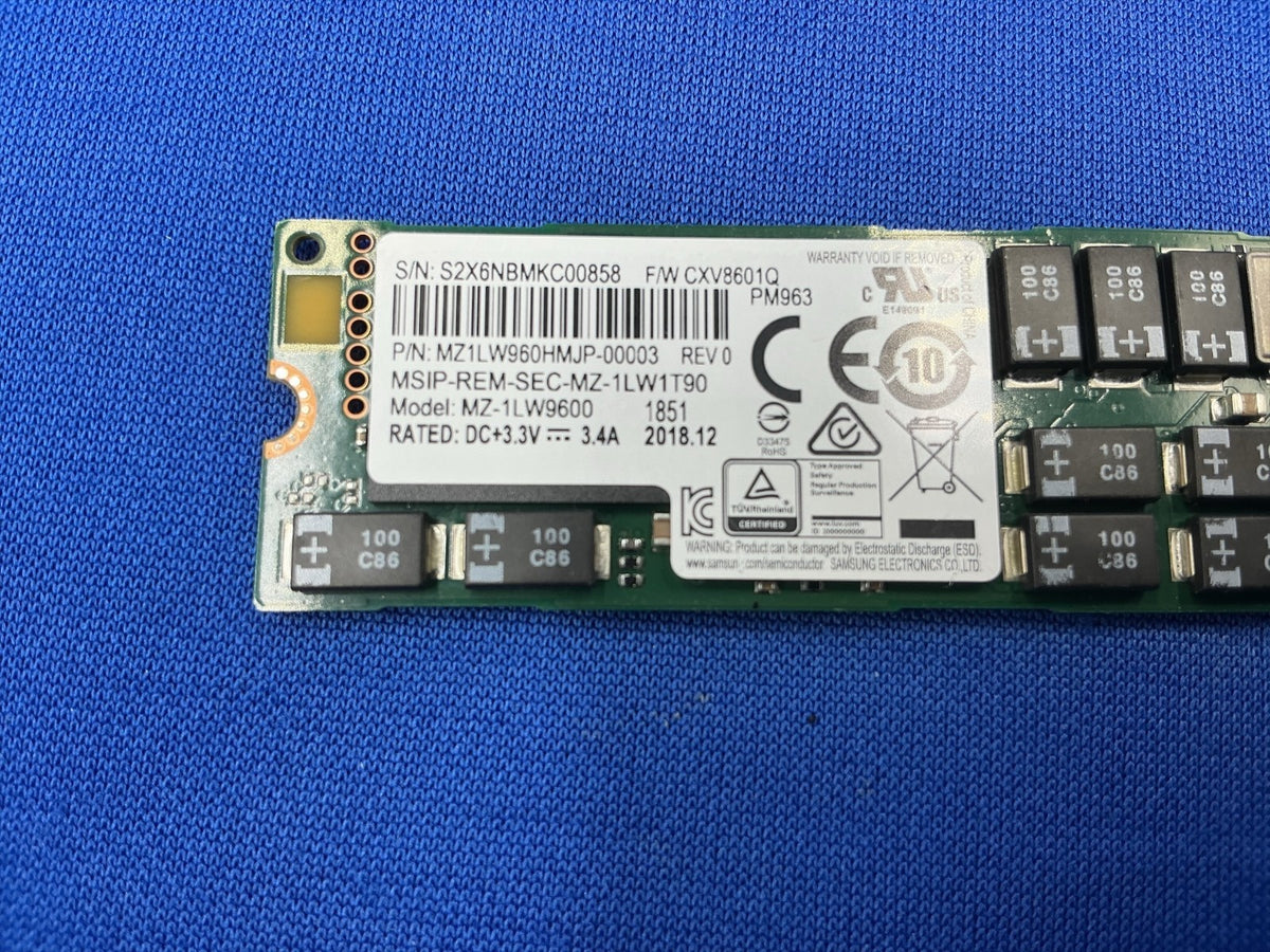 MZ-1LW9600 Samsung PM963 960GB M.2 22110 NVMe PCIe 3.0 x4 SSD MZ1LW960HMJP