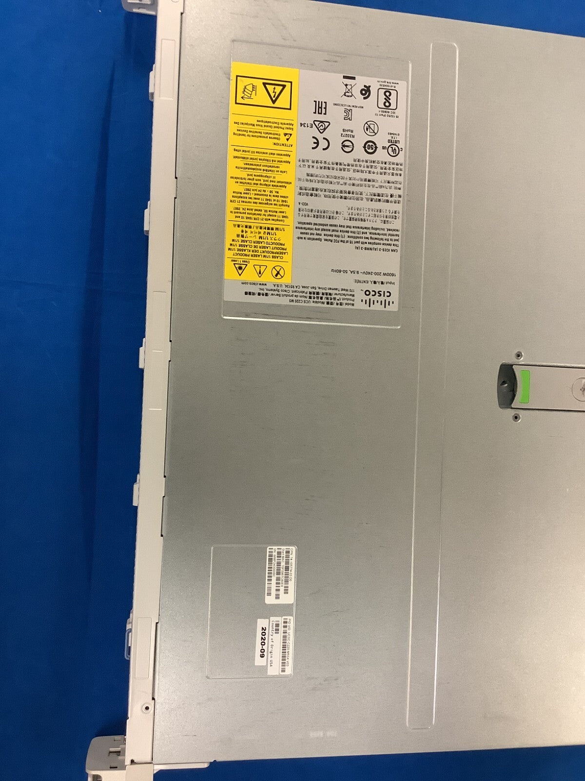 Cisco UCSC-C220-M5SX 10-Bay Barebones Server; MOBO# 15015-1, 2x1600W PSU, Cables