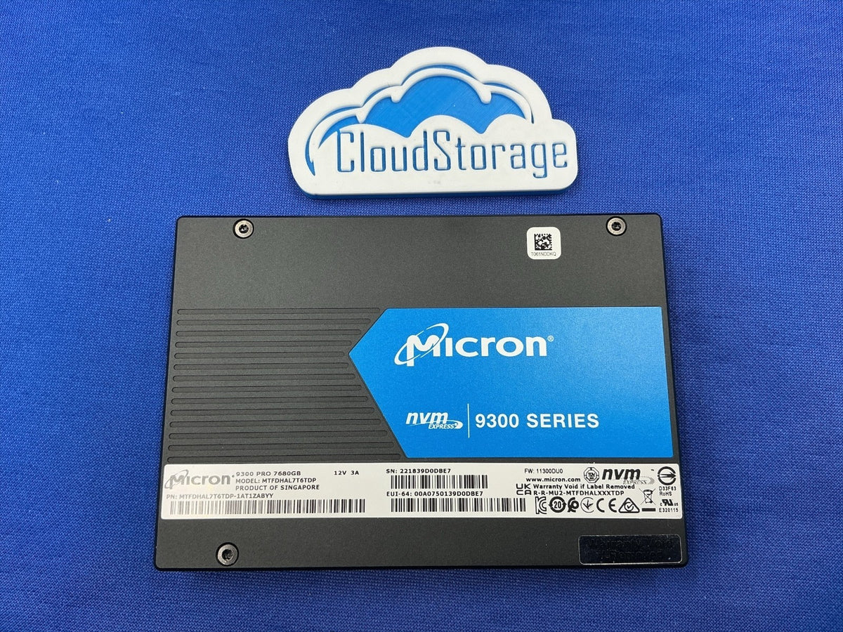 MTFDHAL7T6TDP Micron 9300 Pro 7.68TB NVMe Gen3 PCIe U.2 2.5 Internal SSD new pul