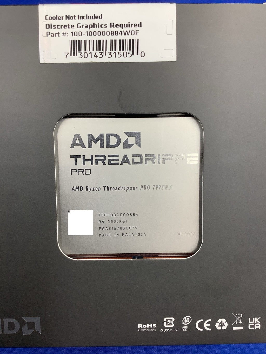 AMD Ryzen Threadripper Pro 7995WX 96-Core 2.5GHz sTR5 Processor 100-000000884